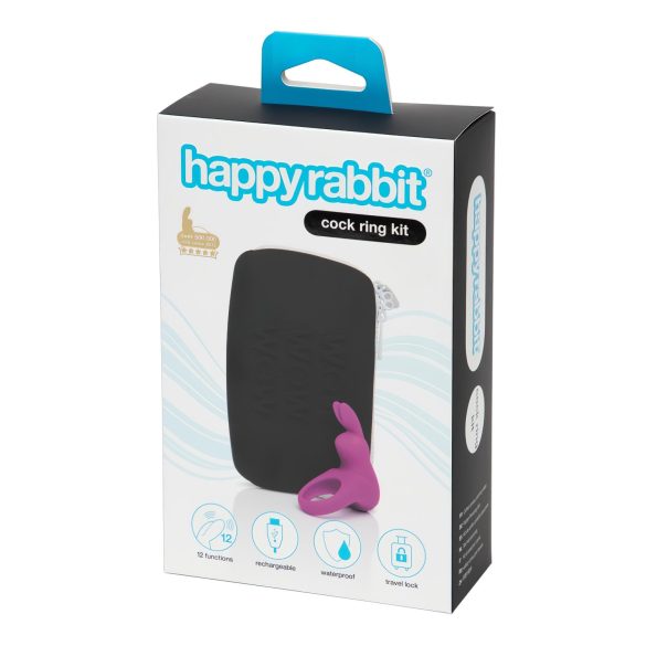Happyrabbit Cock Kit - anillo vibrador con estuche (lila)