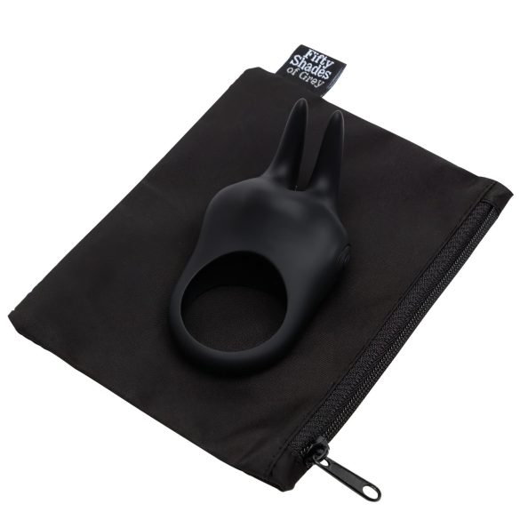 Fifty Shades of Grey - anillo vibrador para el pene y clítoris - silicona negra
