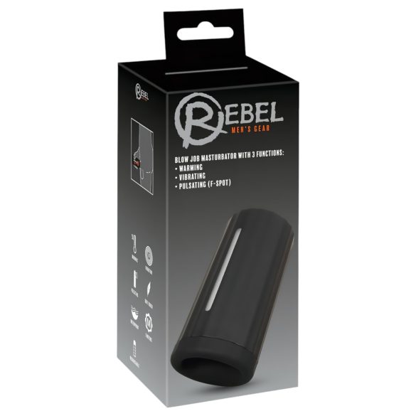 Rebel Blow Job - masturbador recargable de 3 funciones (negro)