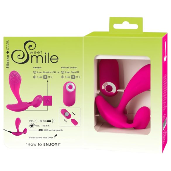 SMILE RC - vibrador punto G recargable con mando - silicona rosa