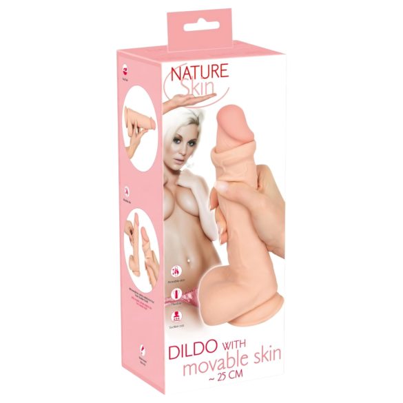 Nature Skin - consolador realista con piel - 25cm color natural