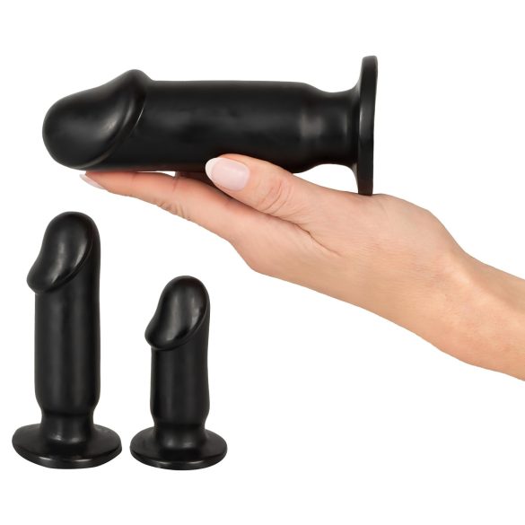 Anos - kit de entrenamiento anal - set de plugs anales 3 piezas - negro