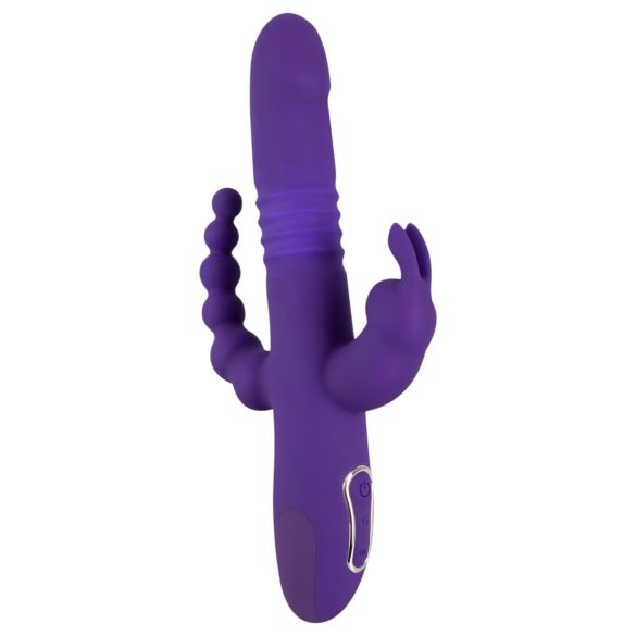 Sonrisa Triple - Vibrador rotativo y pulsante con triple brazo, recargable (lila)