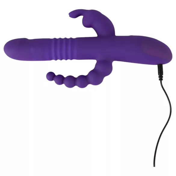 SMILE Triple - vibrador recargable triple, rotación y embestidas (lila)