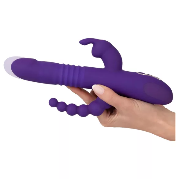 SMILE Triple - vibrador recargable triple, rotación y embestidas (lila)