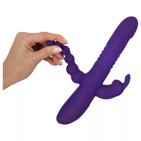 SMILE Triple - vibrador recargable triple, rotación y embestidas (lila)