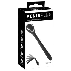   Dilatador uretral para pene - dilatador vibratorio recargable (1 cm, negro)