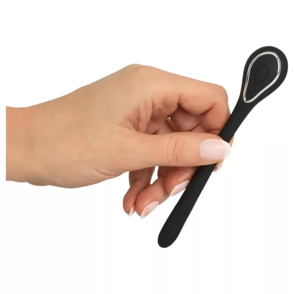 Penis Plug Dilator - dilatador uretral vibrador recargable 1cm - negro