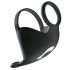 Rebel - anillo vibrador y masajeador testicular (negro)