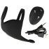Rebel - Anillo pene y vibrador para testículos recargable (negro)