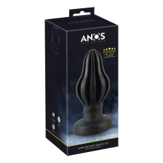 ANOS - plug anal blando acanalado - 7 cm (negro)