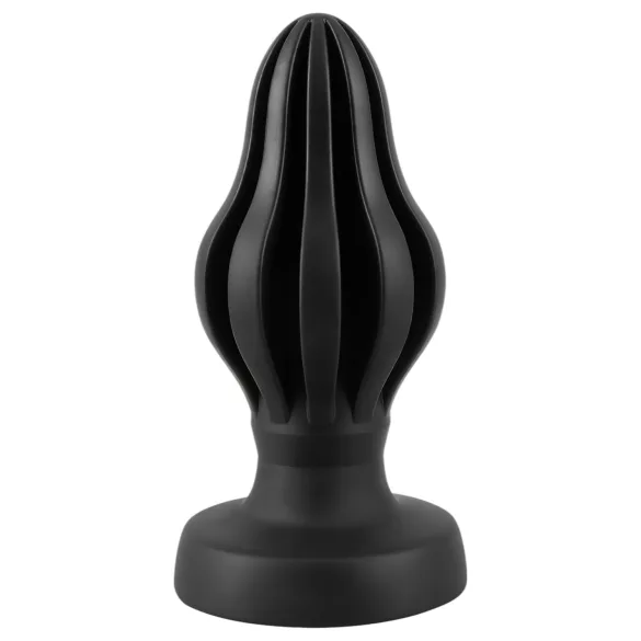 ANOS - plug anal blando acanalado - 7 cm (negro)