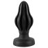 ANOS - tapón anal suave acanalado - 7cm (negro)