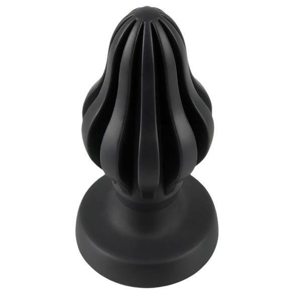 ANOS - plug anal texturizado suave - 7 cm - silicona negra