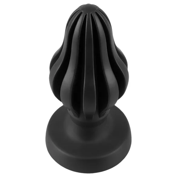 ANOS - plug anal blando acanalado - 7 cm (negro)