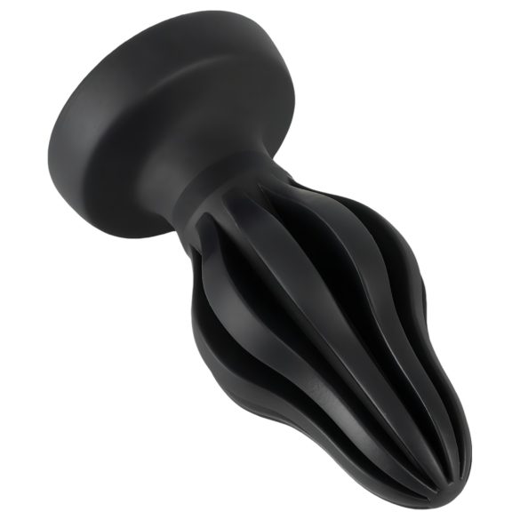 ANOS - plug anal texturizado suave - 7 cm - silicona negra