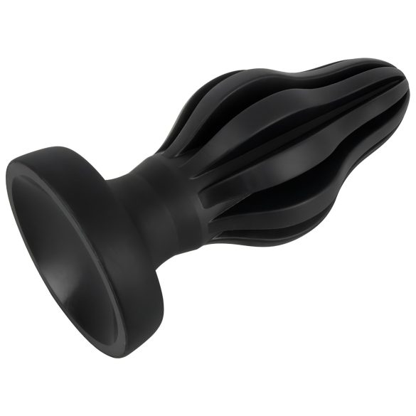 ANOS - plug anal texturizado suave - 7 cm - silicona negra