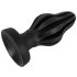 ANOS - tapón anal suave acanalado - 7cm (negro)