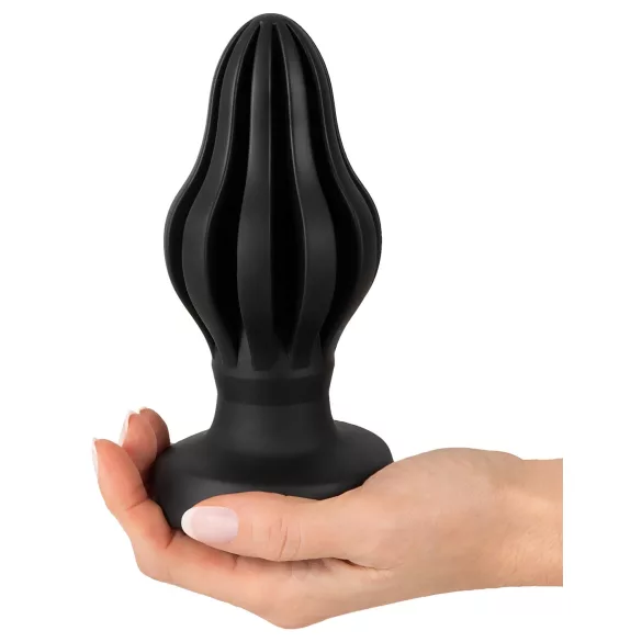 ANOS - plug anal blando acanalado - 7 cm (negro)