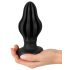 ANOS - tapón anal suave acanalado - 7cm (negro)