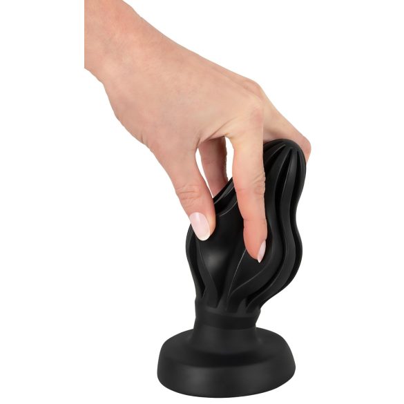 ANOS - plug anal texturizado suave - 7 cm - silicona negra