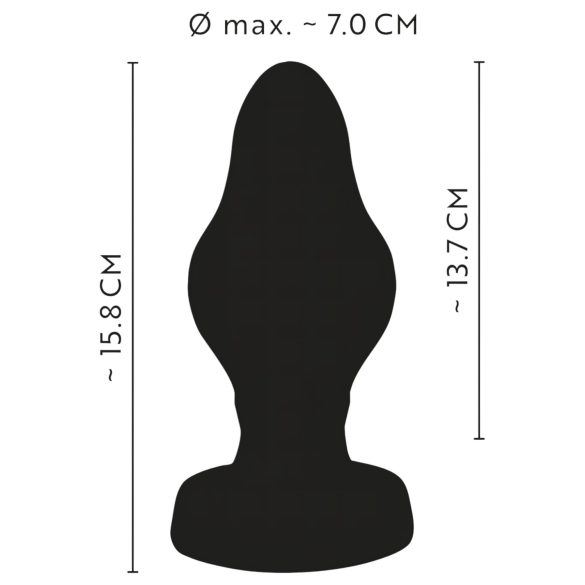 ANOS - plug anal texturizado suave - 7 cm - silicona negra