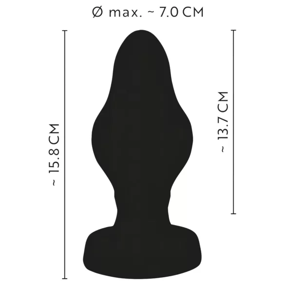 ANOS - plug anal blando acanalado - 7 cm (negro)
