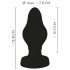 ANOS - tapón anal suave acanalado - 7cm (negro)