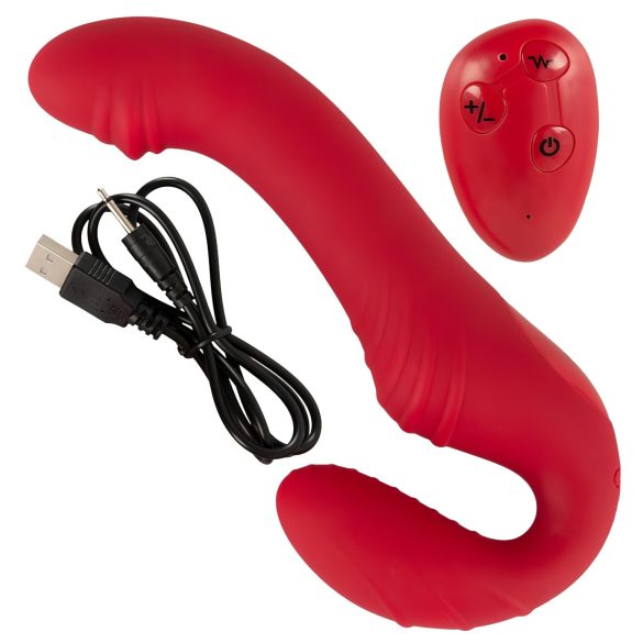 You2Toys - consolador doble sin arnés con control remoto - silicona roja