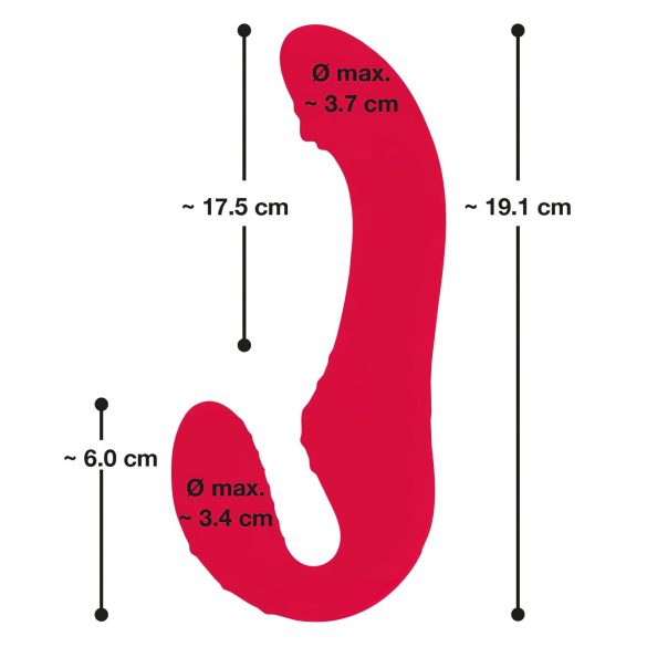 You2Toys - consolador doble sin arnés con control remoto - silicona roja