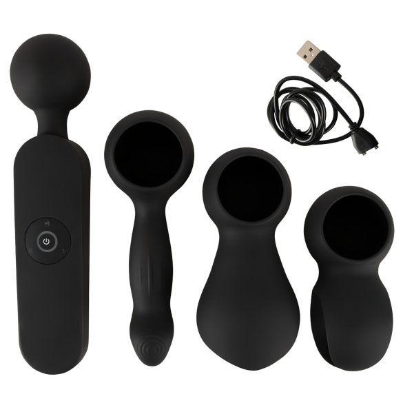 Couples Choice - vibrador masajeador recargable con calor - silicona negra