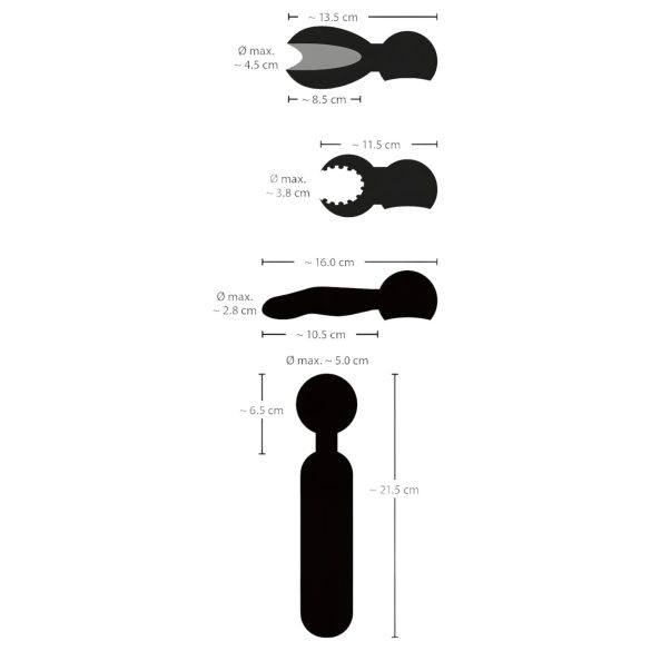 Couples Choice - vibrador masajeador recargable con calor - silicona negra