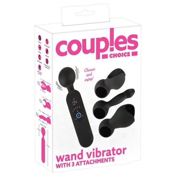 Couples Choice - vibrador masajeador recargable con calor - silicona negra