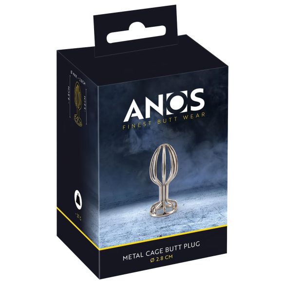 ANOS Metal (2,8cm) - plug anal de acero con jaula (plateado)