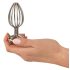 Plug anal metálico (3,8cm) - jaula de placer en plata