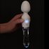 Varita LED - vibrador silicona y cristal (transparente)