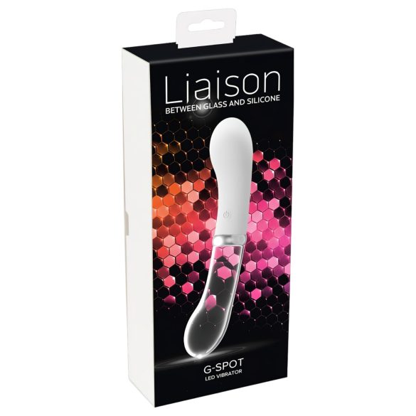 You2toys Liaison - vibrador LED silicona y vidrio (transparente-blanco)