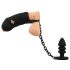 Black Velvet - Jaula de pene de silicona con plug anal (negro)