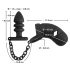 Black Velvet - Jaula de pene de silicona con plug anal (negro)