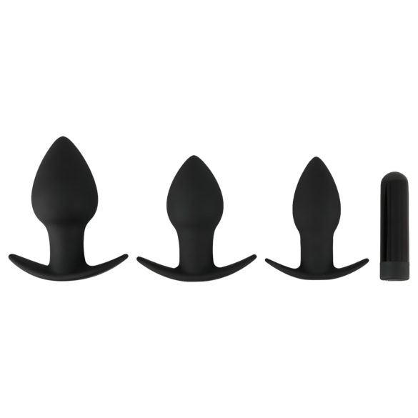 Black Velvet: Set de vibradores anales - 3 piezas (negro)