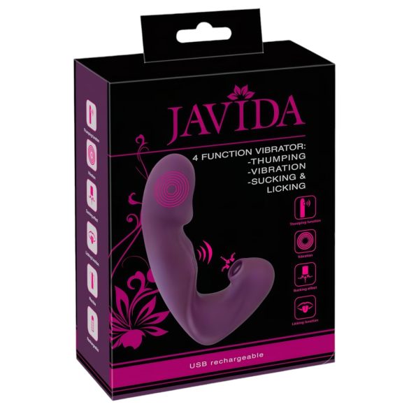 Javida - Vibrador estimulador de clítoris 4 en 1 - silicona lila