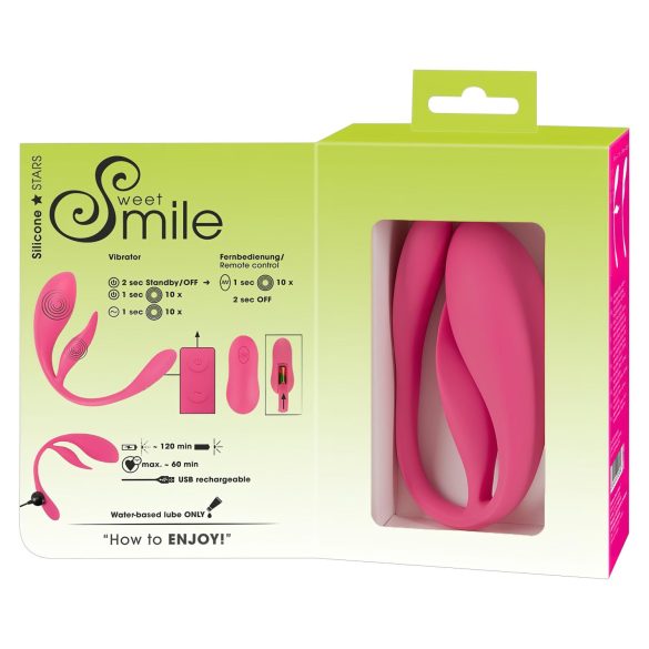 SMILE - huevo vibrador recargable con control remoto - silicona rosa