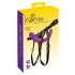 Sonrisa - Doble dildo ajustable con base (morado-negro)