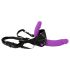 Sonrisa - Doble dildo ajustable con base (morado-negro)