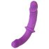 Sonrisa - Doble dildo ajustable con base (morado-negro)