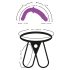 Sonrisa - Doble dildo ajustable con base (morado-negro)
