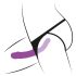 Sonrisa - Doble dildo ajustable con base (morado-negro)