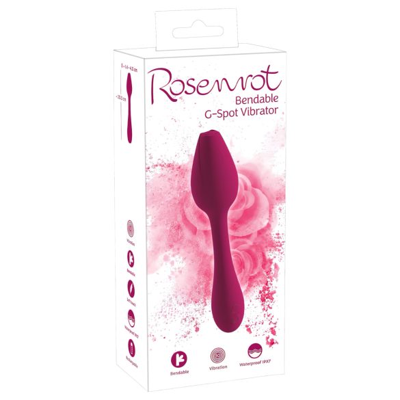 You2Toys Rosenrot - vibrador flexible punto G - silicona roja