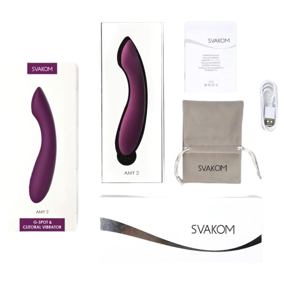 Svakom Amy 2 - vibrador punto G recargable impermeable silicona violeta