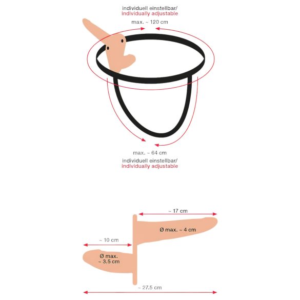 You2Toys - Arnés con doble vibrador - color natural